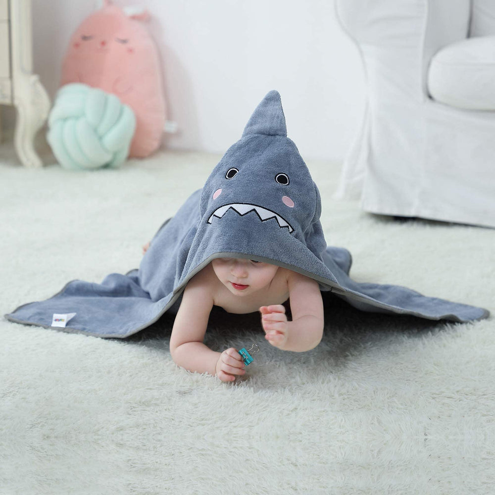 MICHLEY baby hooded towel machine-washable for easy care
