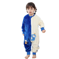 MICHLEY sleeping bag with legs, blue penguin, front view showing cozy sleep