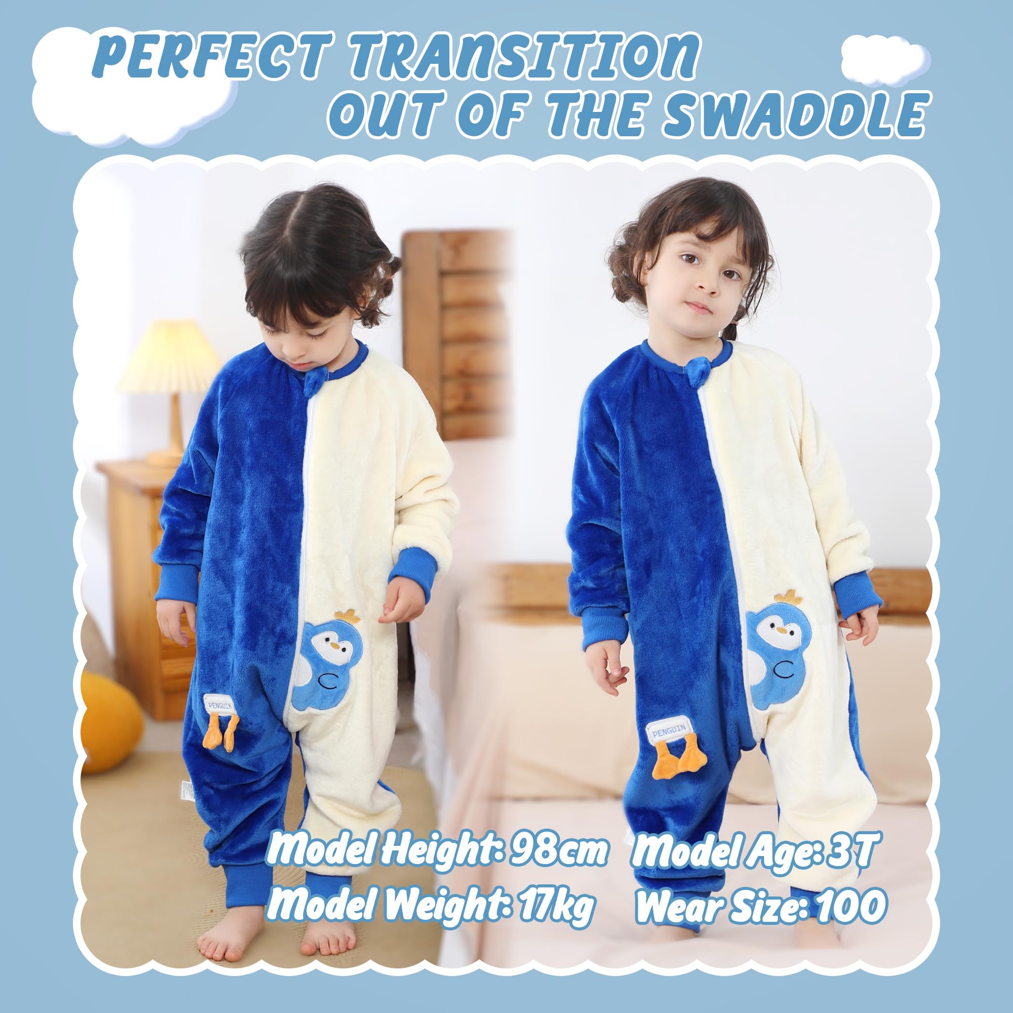 Soft interior of MICHLEY bag, blue penguin, gentle on baby's skin