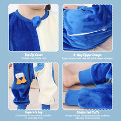 Zipper detail on the MICHLEY bag, blue penguin, for quick changes