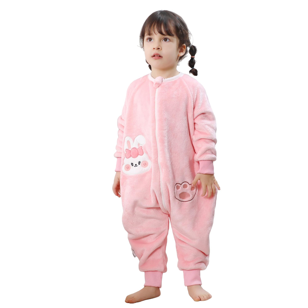 MICHLEY baby sleeping bag with legs in pink rabbit design for cozy, safe sleep