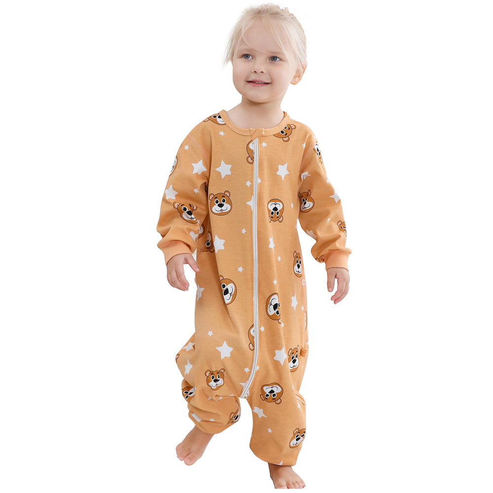 MICHLEY baby sleeping sack with legs extended shows growth-friendly design.