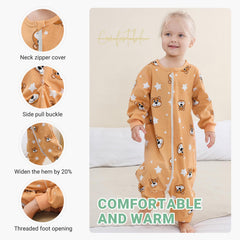 MICHLEY baby sleeping sack with long sleeves in soft cotton for cozy nights.