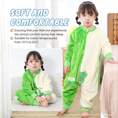 MICHLEY baby sleepsack with legs dinosaur back view highlighting mobility