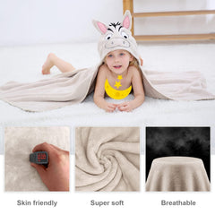 MICHLEY large hooded towel 27.5x45.5 inches grows with your child