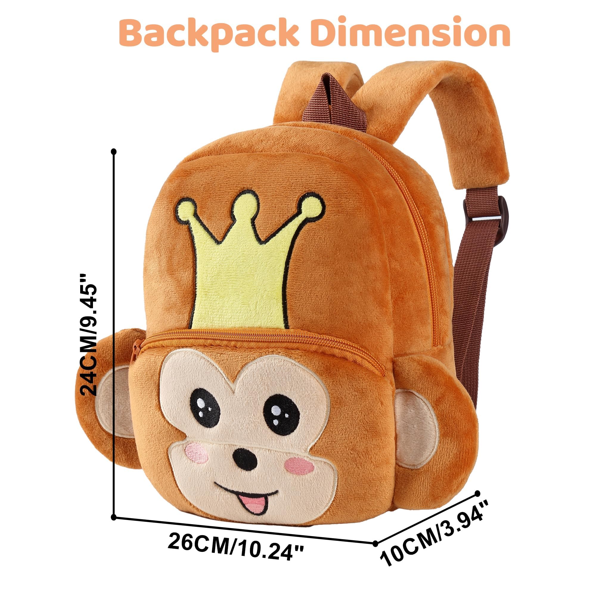 MICHLEY Crown Monkey backpack interior soft lining protects valuables