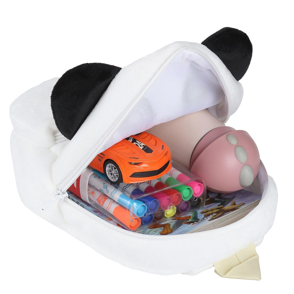 MICHLEY Panda mini backpack ready for preschool and everyday outings with snacks.
