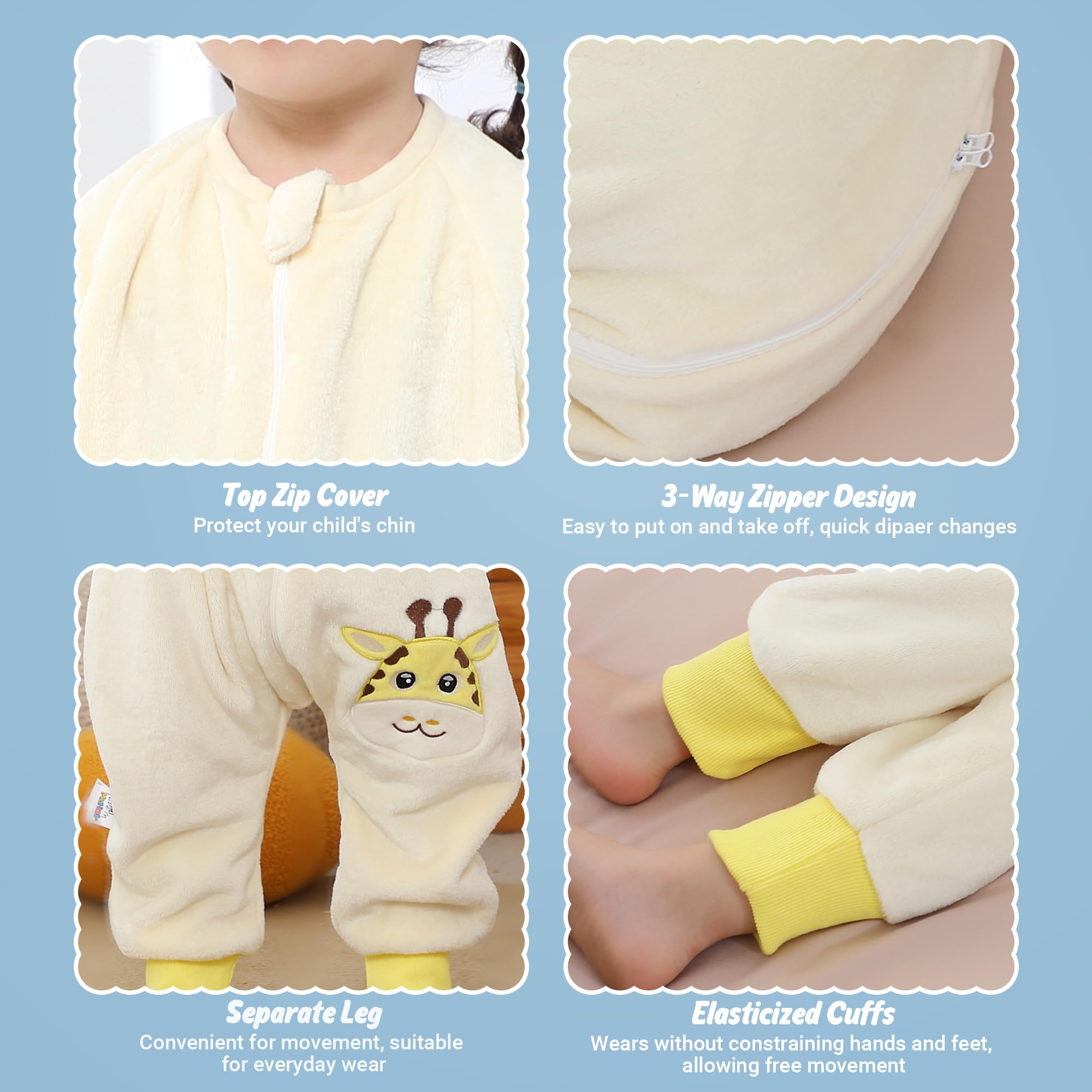 MICHLEY easy-zipper-design for quick dressing and safe, tangle-free sleep.