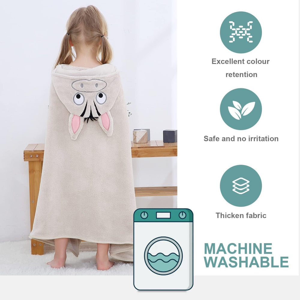 MICHLEY towel with cute animal hood embroidery for kids