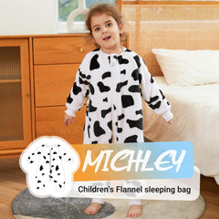 MICHLEY flannel sleeping bag in unisex pajamas style for easy dressing