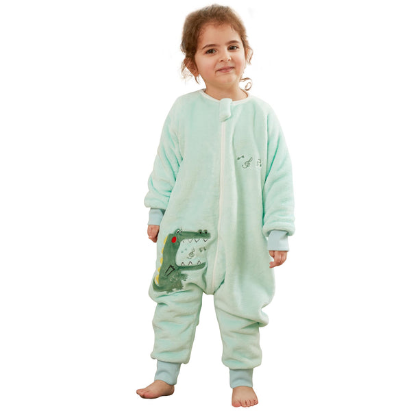 MICHLEY crocodile sleeping bag front view shows cozy autumn warmth for babies