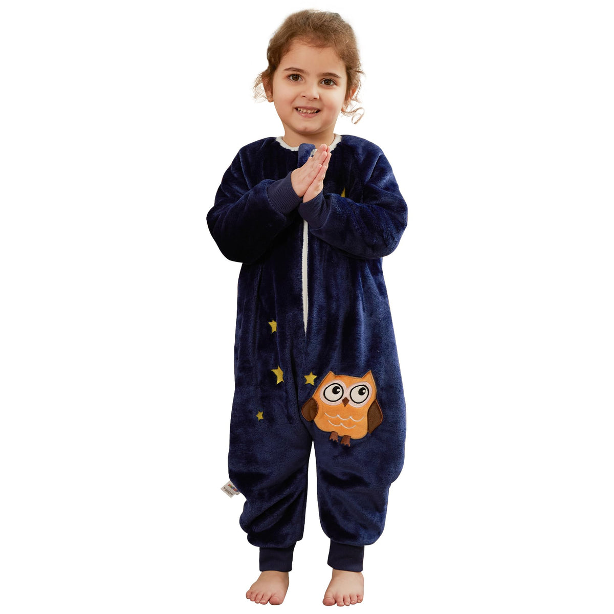 MICHLEY flannel sleeping bag front view highlighting all-season warmth for babies.