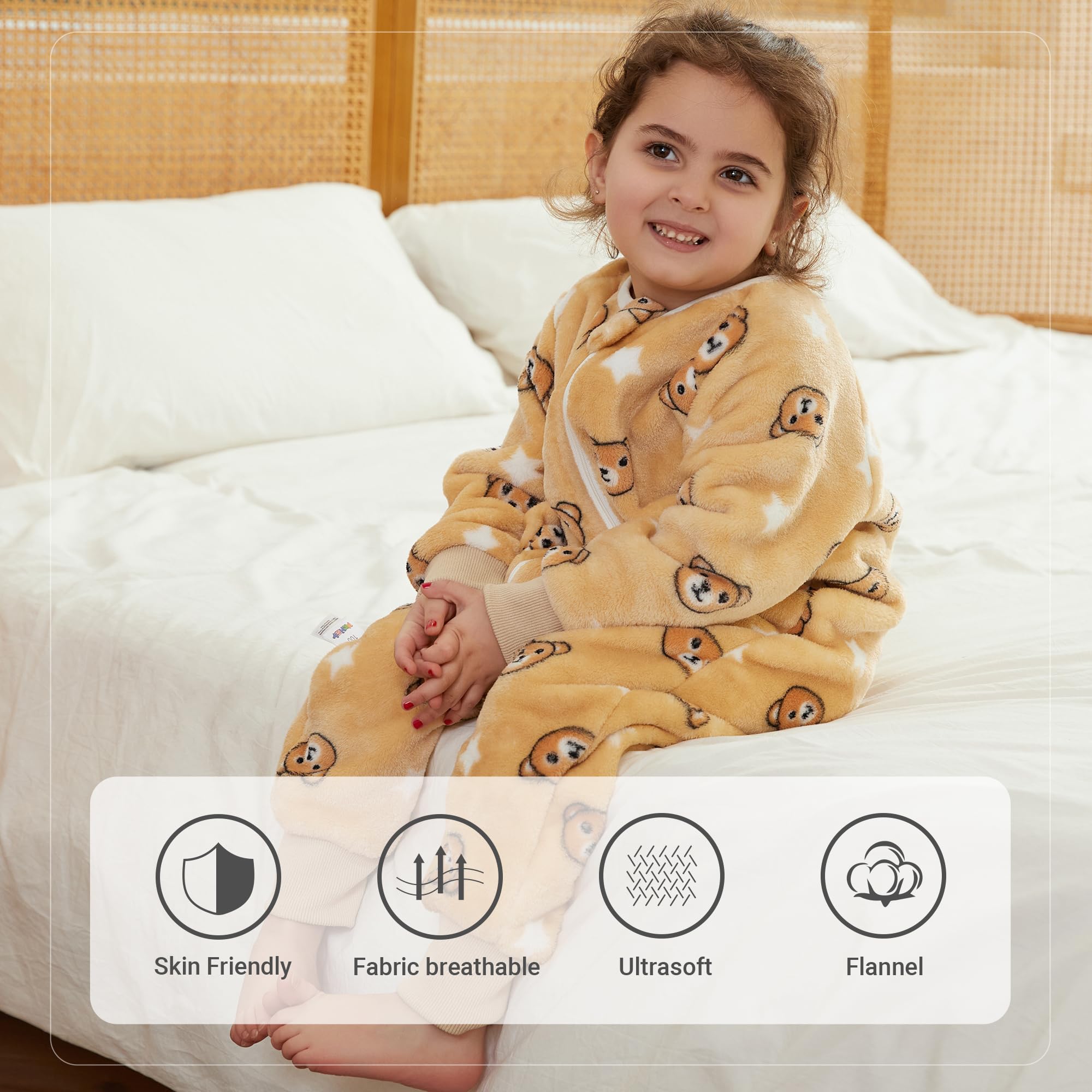 MICHLEY unisex winter sleeping sack suitable for baby and toddler sleepwear.