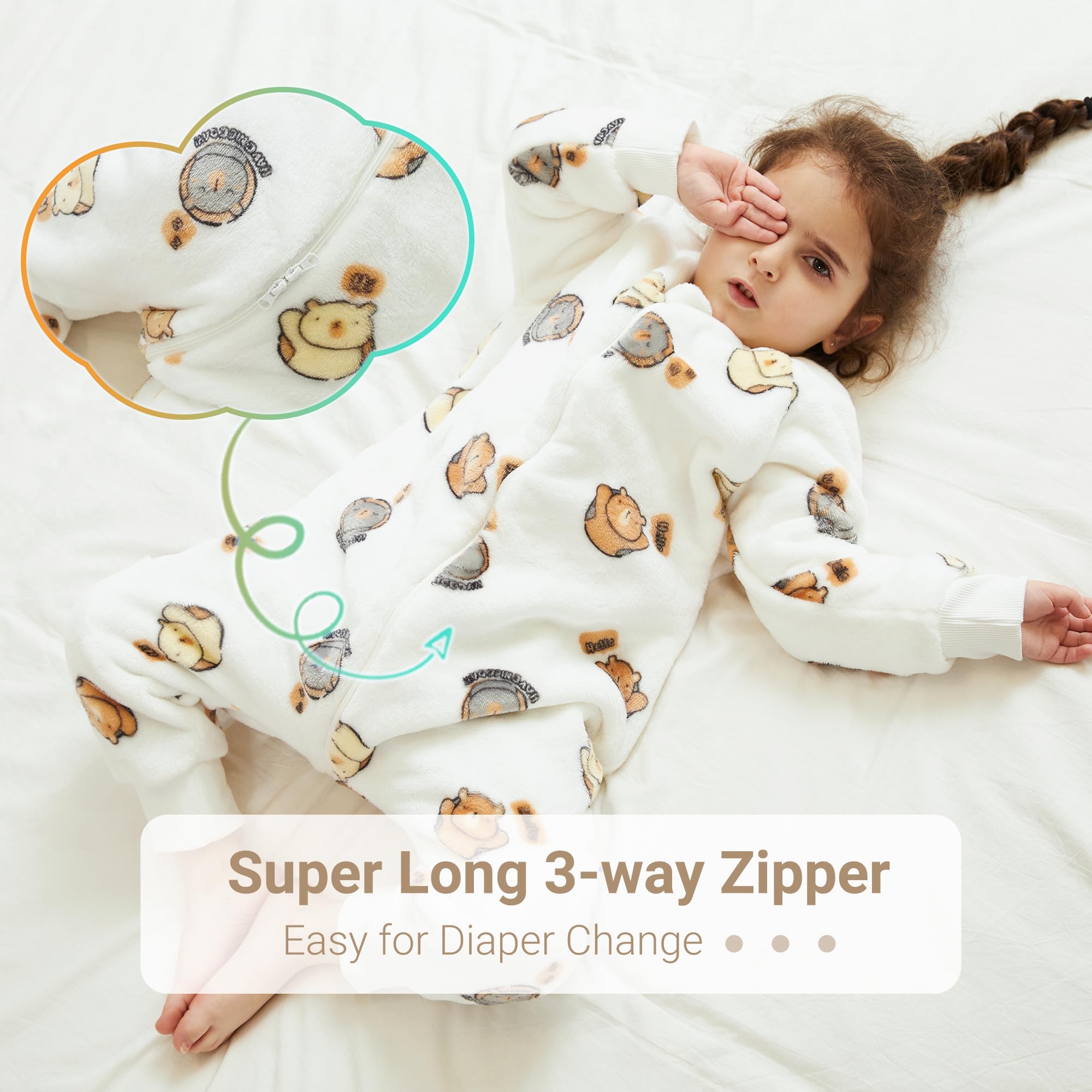 MICHLEY sleeping bag with zipper closure for easy dressing and safety