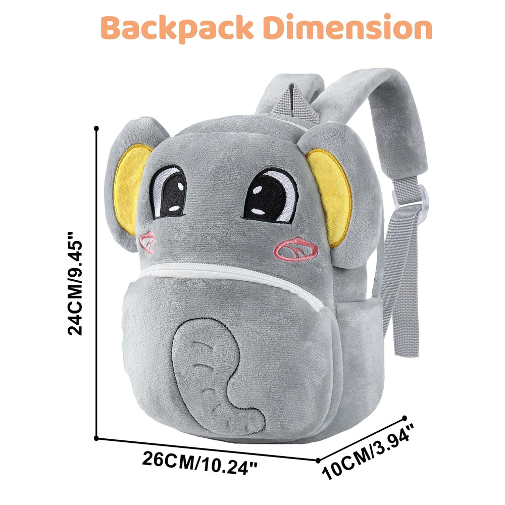 MICHLEY gray elephant backpack interior, soft lining protects diapers, wipes, and snacks.