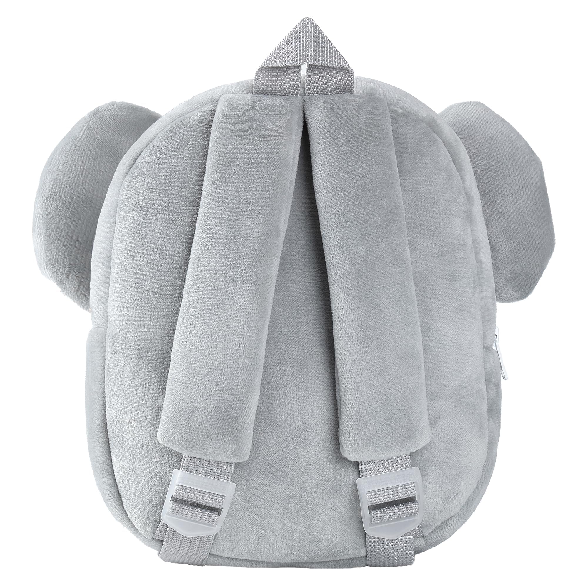 MICHLEY gray elephant backpack side view, compact yet roomy for essentials.