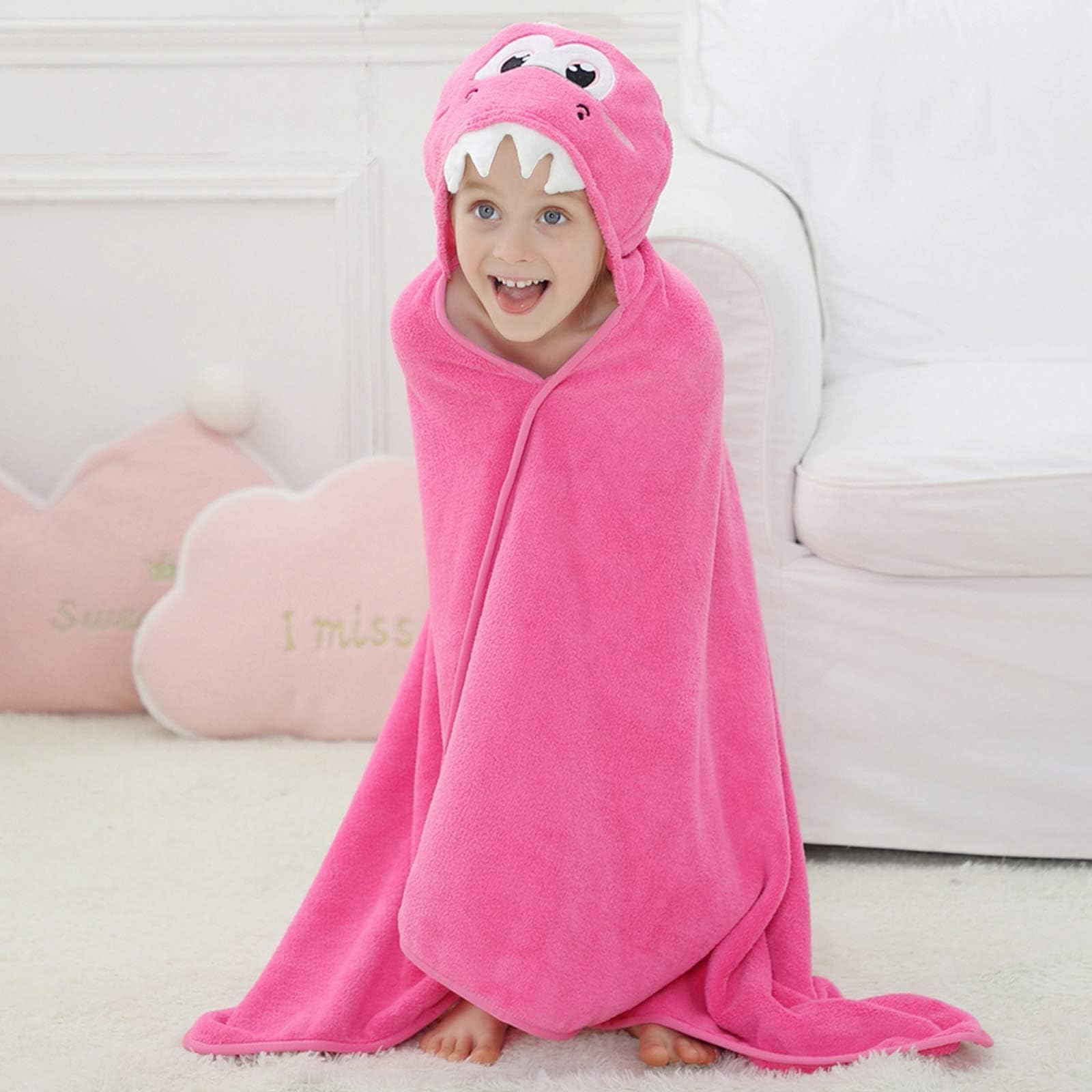 MICHLEY hooded towel supports bath and pool routines with warmth