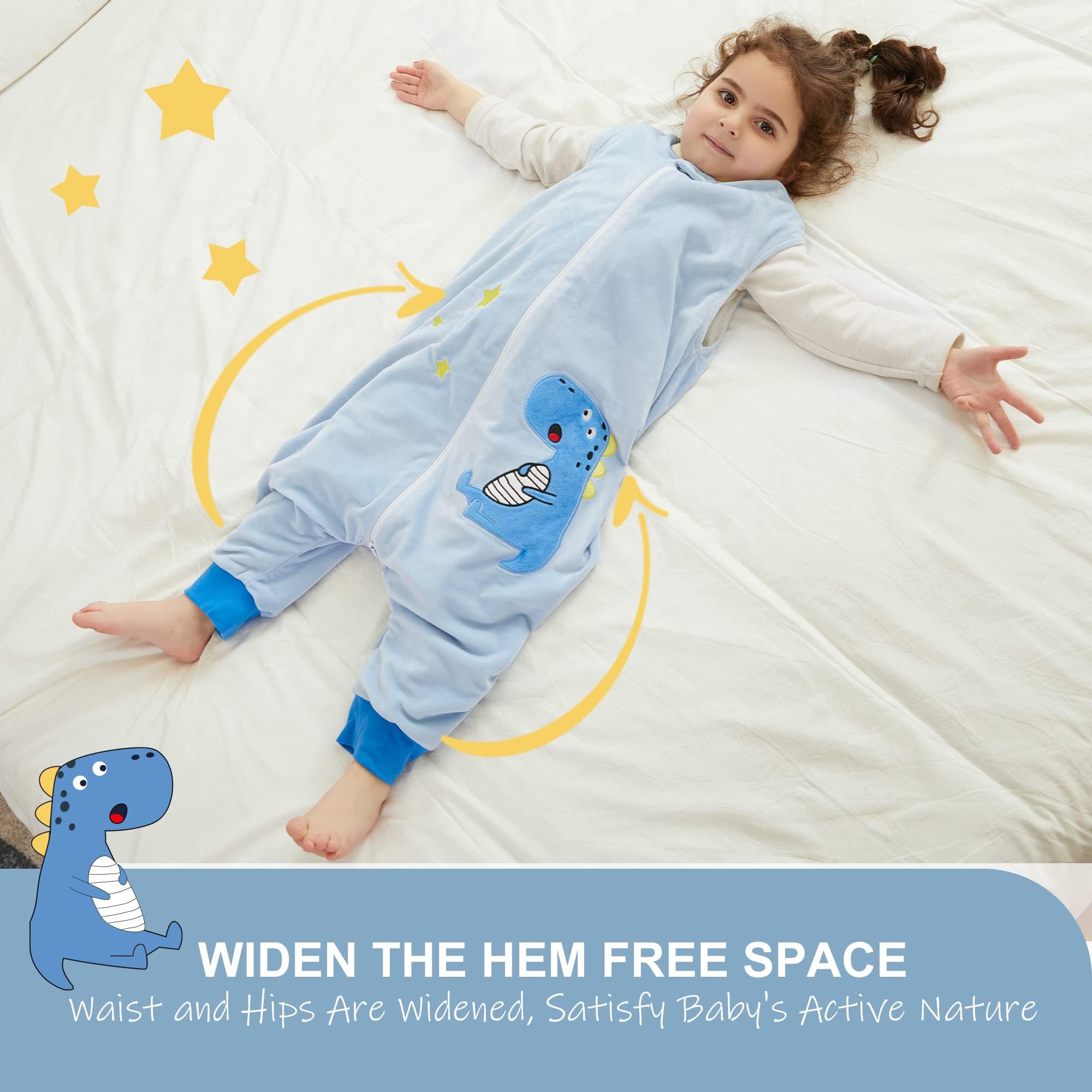 MICHLEY sleeping bag size options S M L demonstrate growing kid room.