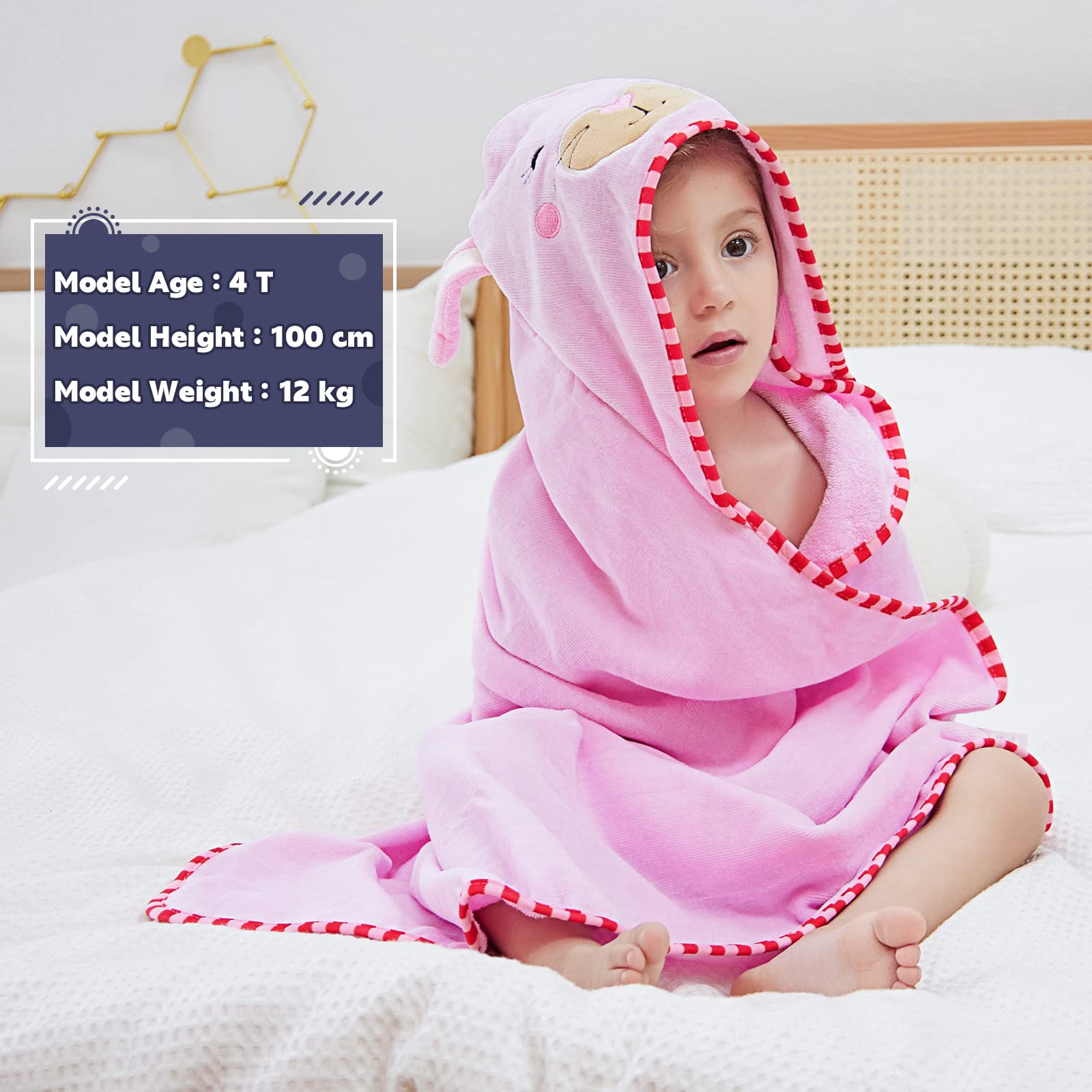 MICHLEY large 35-43 inch towel; suitable for 0–6 year olds.