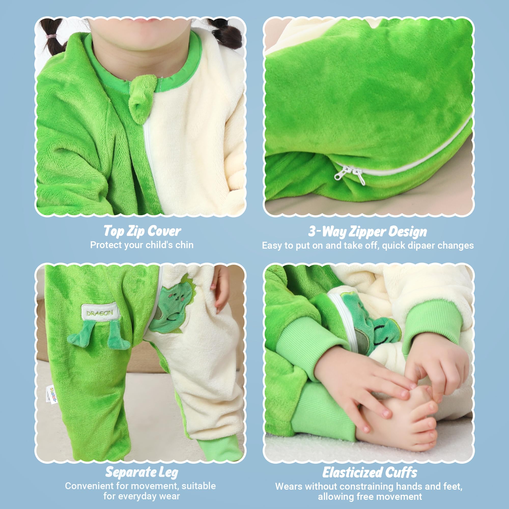 MICHLEY long-sleeve wearable sleeping bag for safe indoor wear.