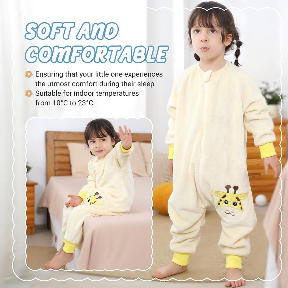MICHLEY long sleeve wearable sleeping bag keeps little one warm while allowing natural arm movement.