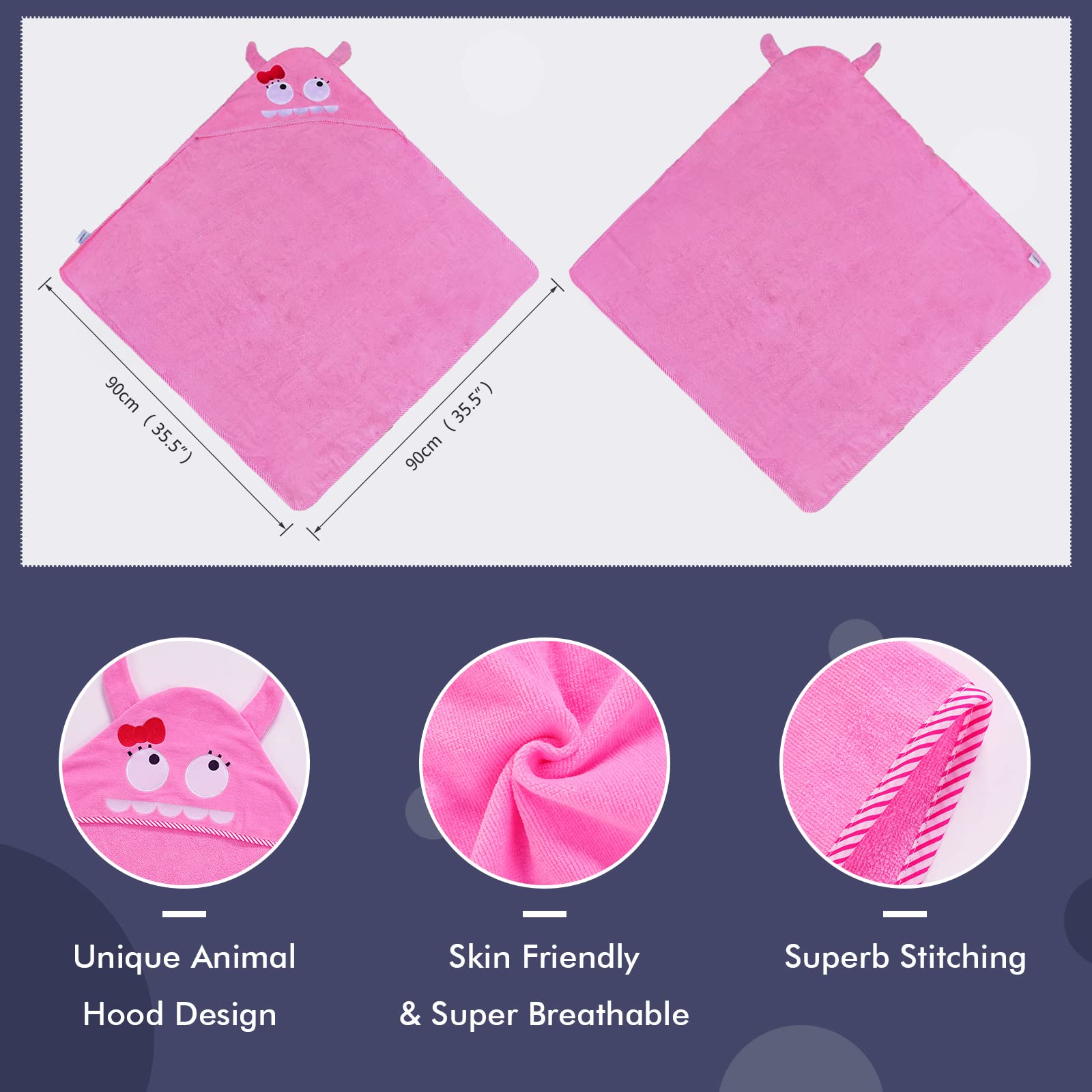 MICHLEY Machine washable baby towel stays soft wash after wash.