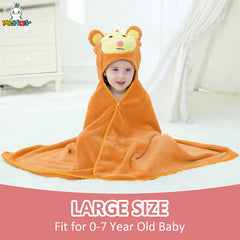 MICHLEY monkey hooded towel open size display emphasizing large coverage