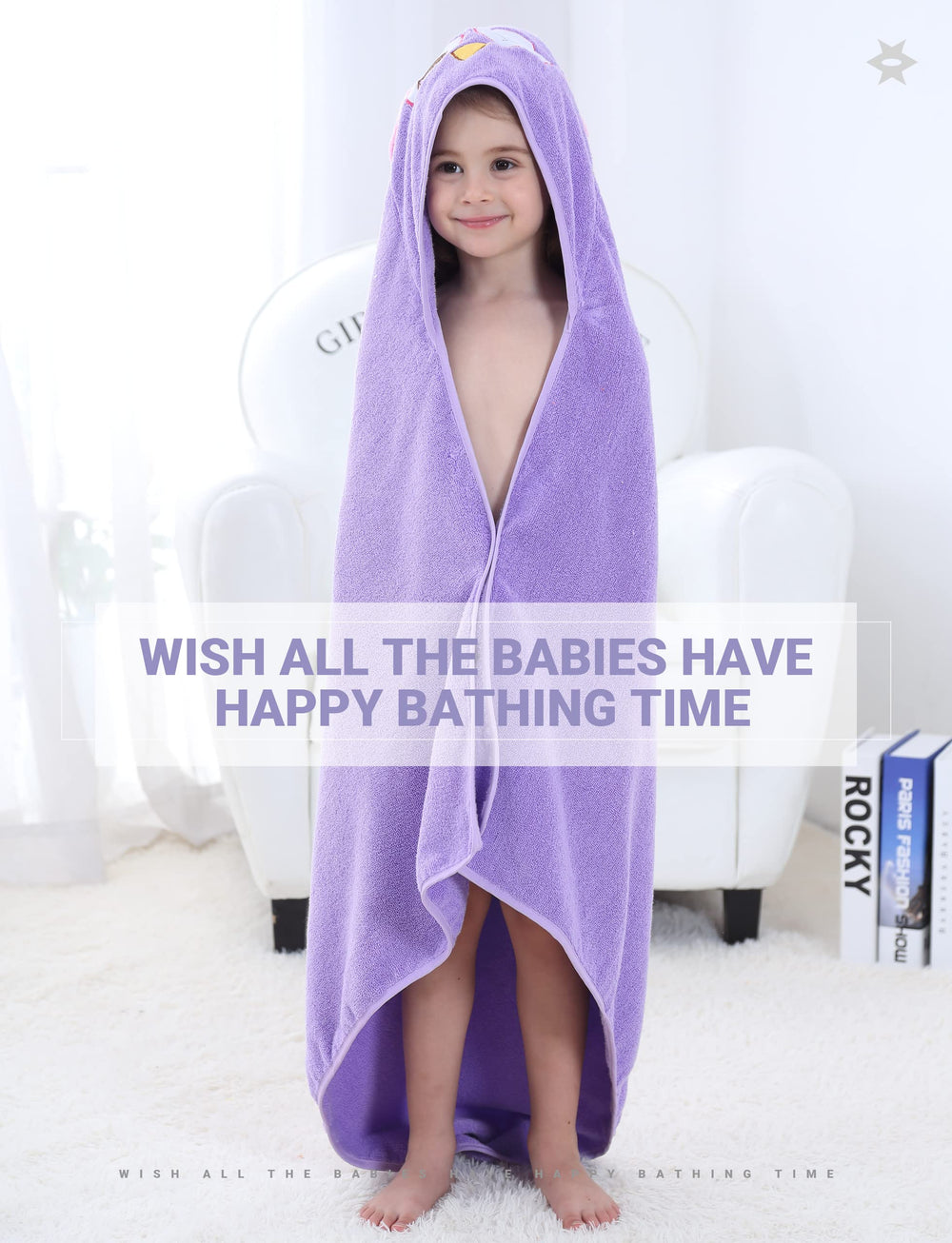 MICHLEY owl hooded towel is versatile as a swaddle blanket or beach towel.