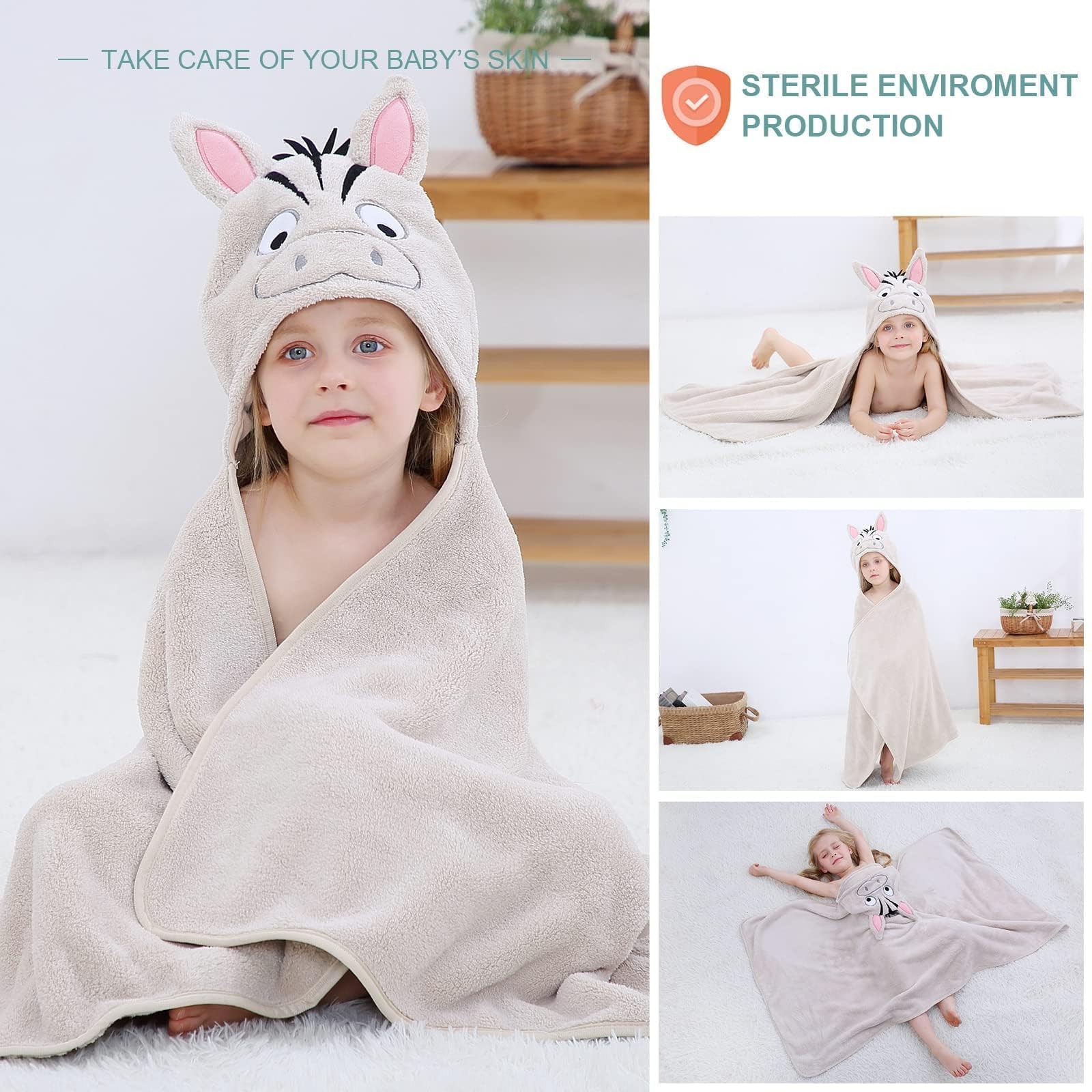 MICHLEY 100% polyester towel offers quick absorption and gentleness