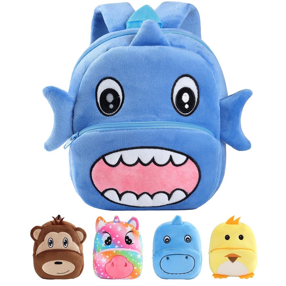 MICHLEY Shark backpack front view showing playful design and durable build.