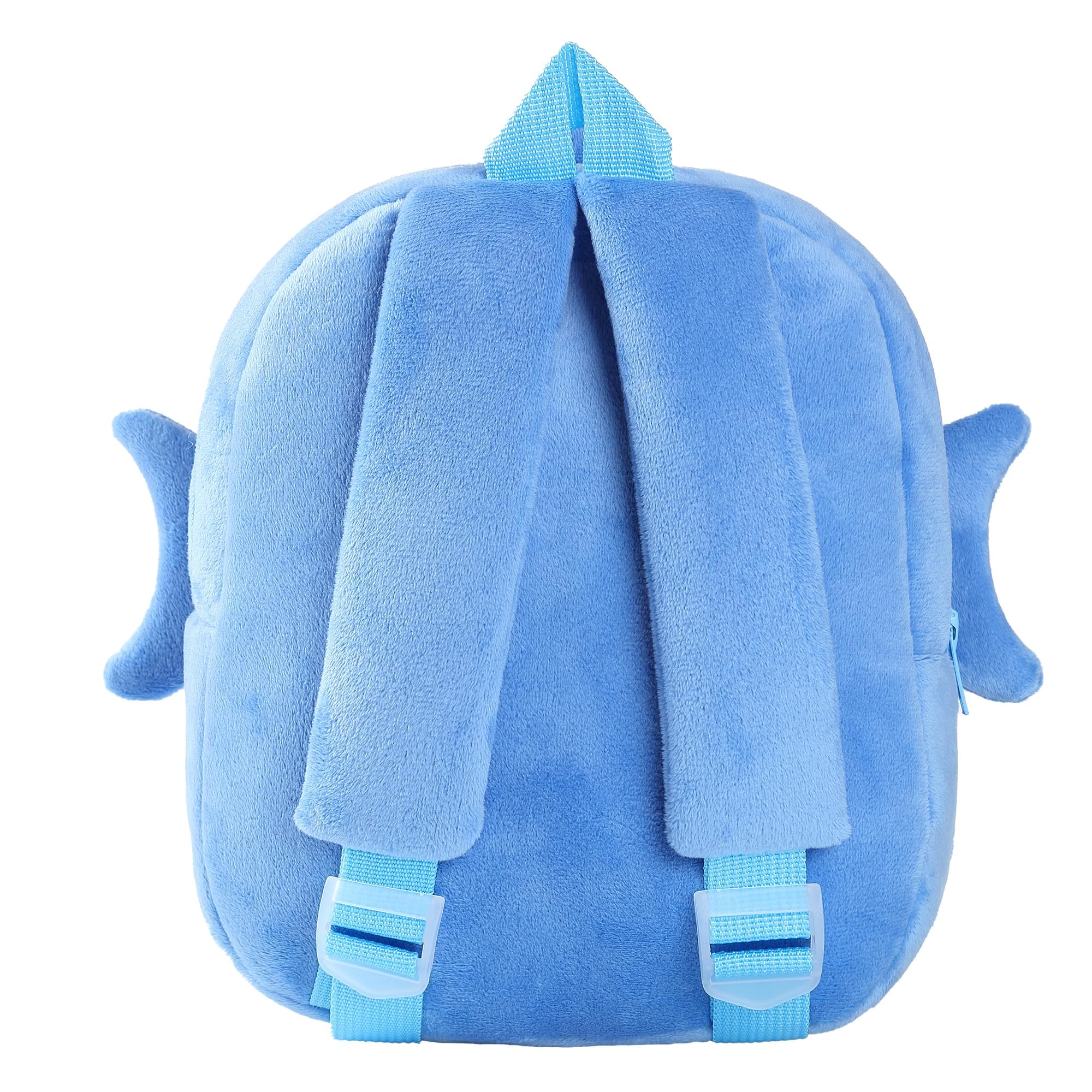 MICHLEY Shark backpack side view highlighting ergonomic straps for kids.