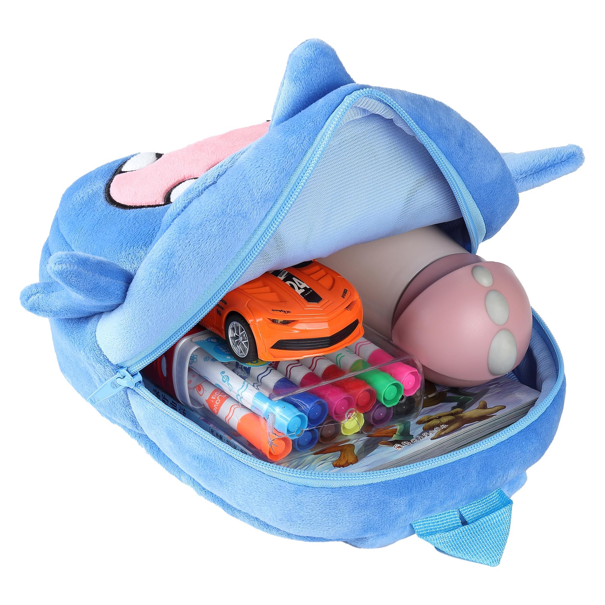 MICHLEY Shark backpack worn by child, cute design fuels imaginative play.