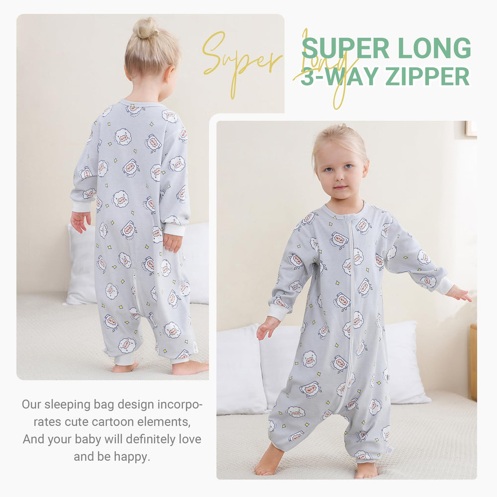MICHLEY sheep-print sleeping sack adds cute, cozy bedtime style