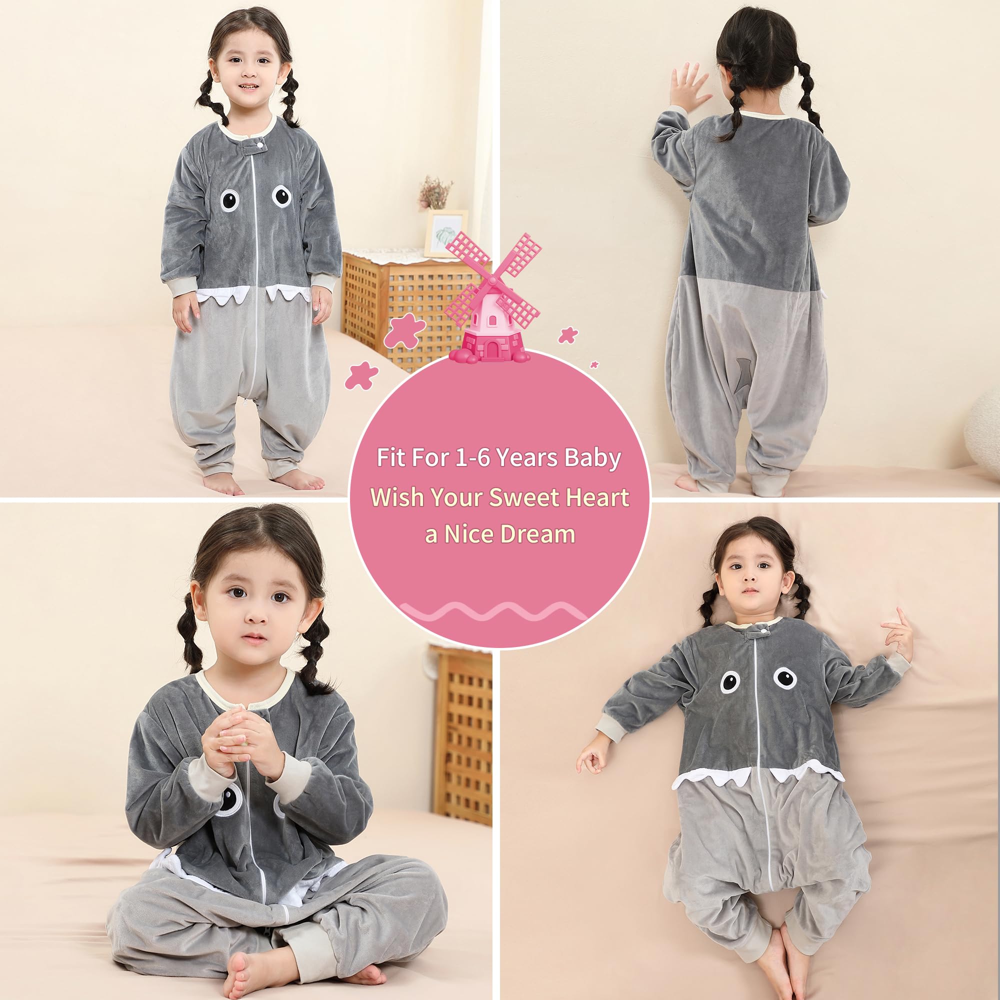 MICHLEY 5-6T sleeping bag with winter-friendly design and soft lining.