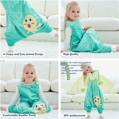MICHLEY sleeping bag with diaper-change zip top cover protects baby’s chin during changes.