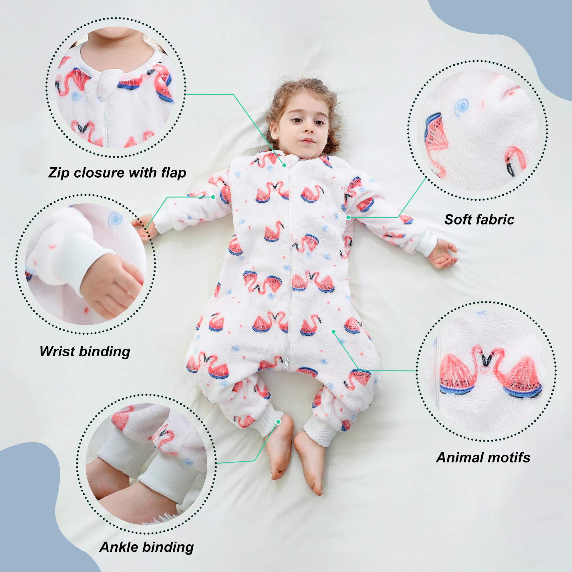 MICHLEY zipper guard close-up protecting skin during diaper changes