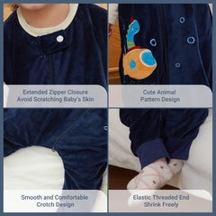MICHLEY sleepsack bottom zipper supports convenient night diapering.