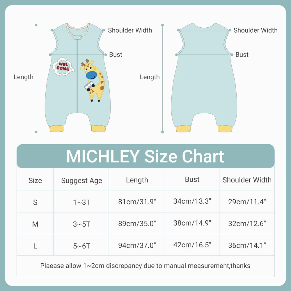 MICHLEY sleepsack zipper top easy placement demonstrates simple bedtime use