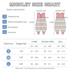 MICHLEY sleeveless sleeping bag 1-3T shown on a walker for comfort
