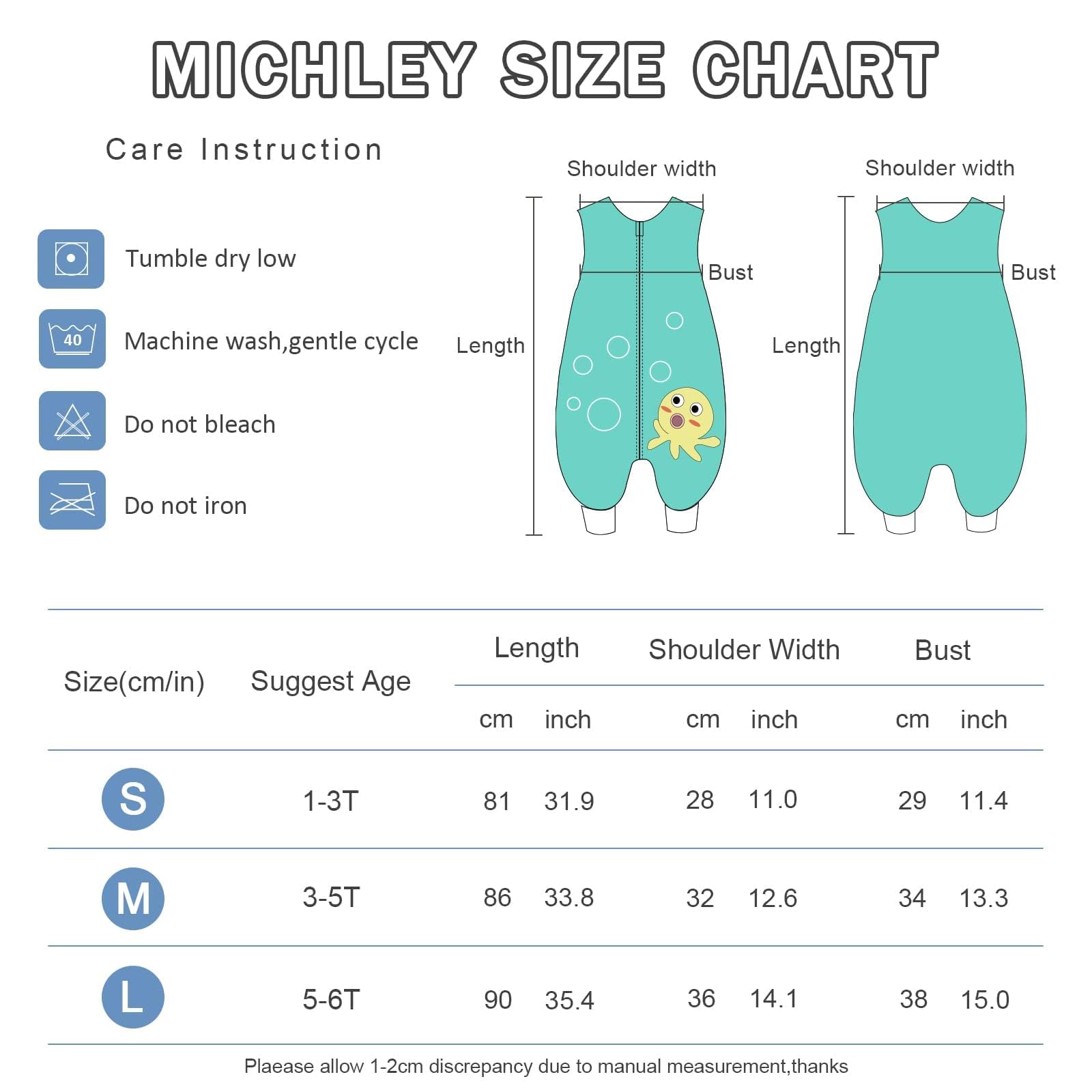 MICHLEY sleeveless wearable blanket with 2 way zipper for easy changes