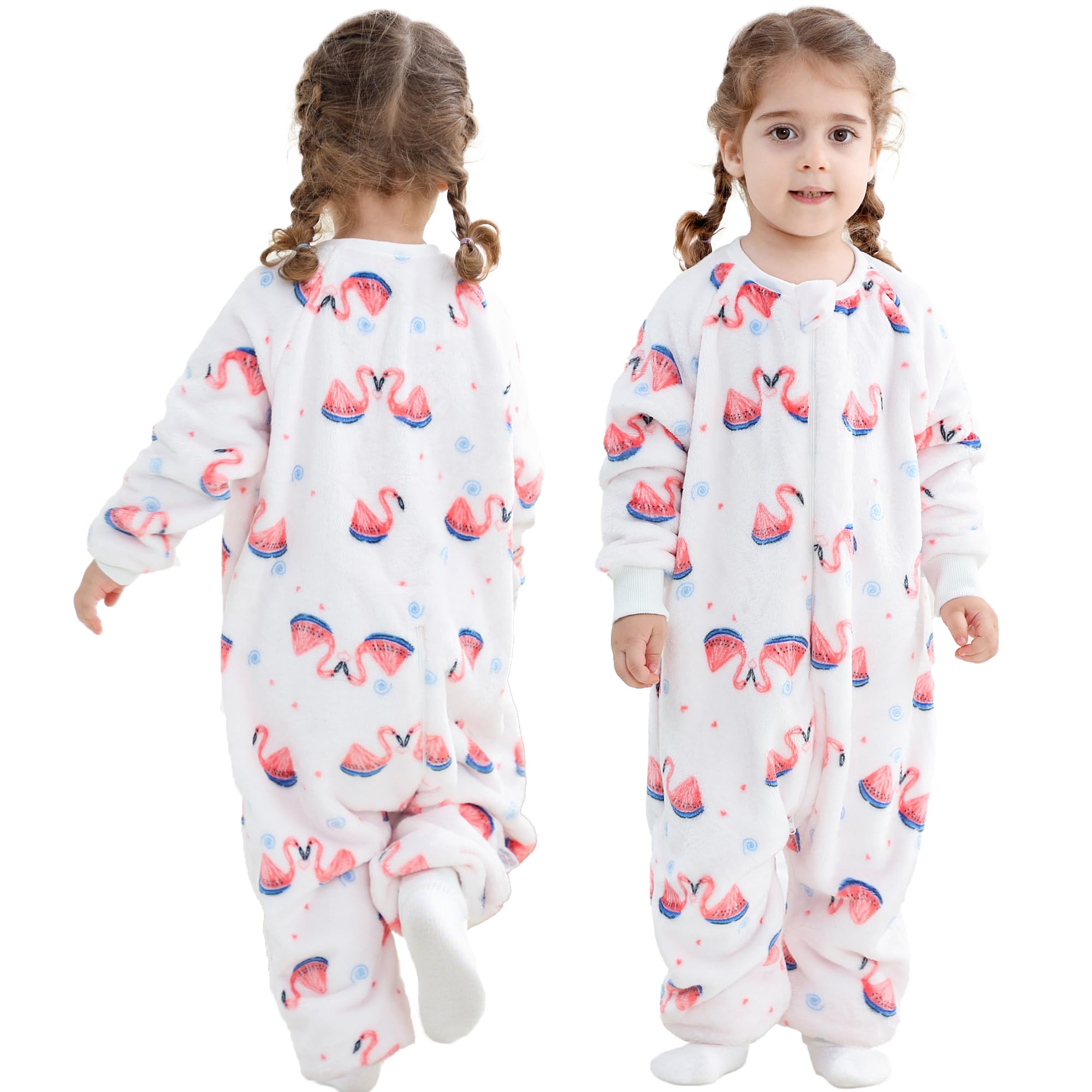 MICHLEY toddler flannel sleeping sack front view showing warmth and wearable design