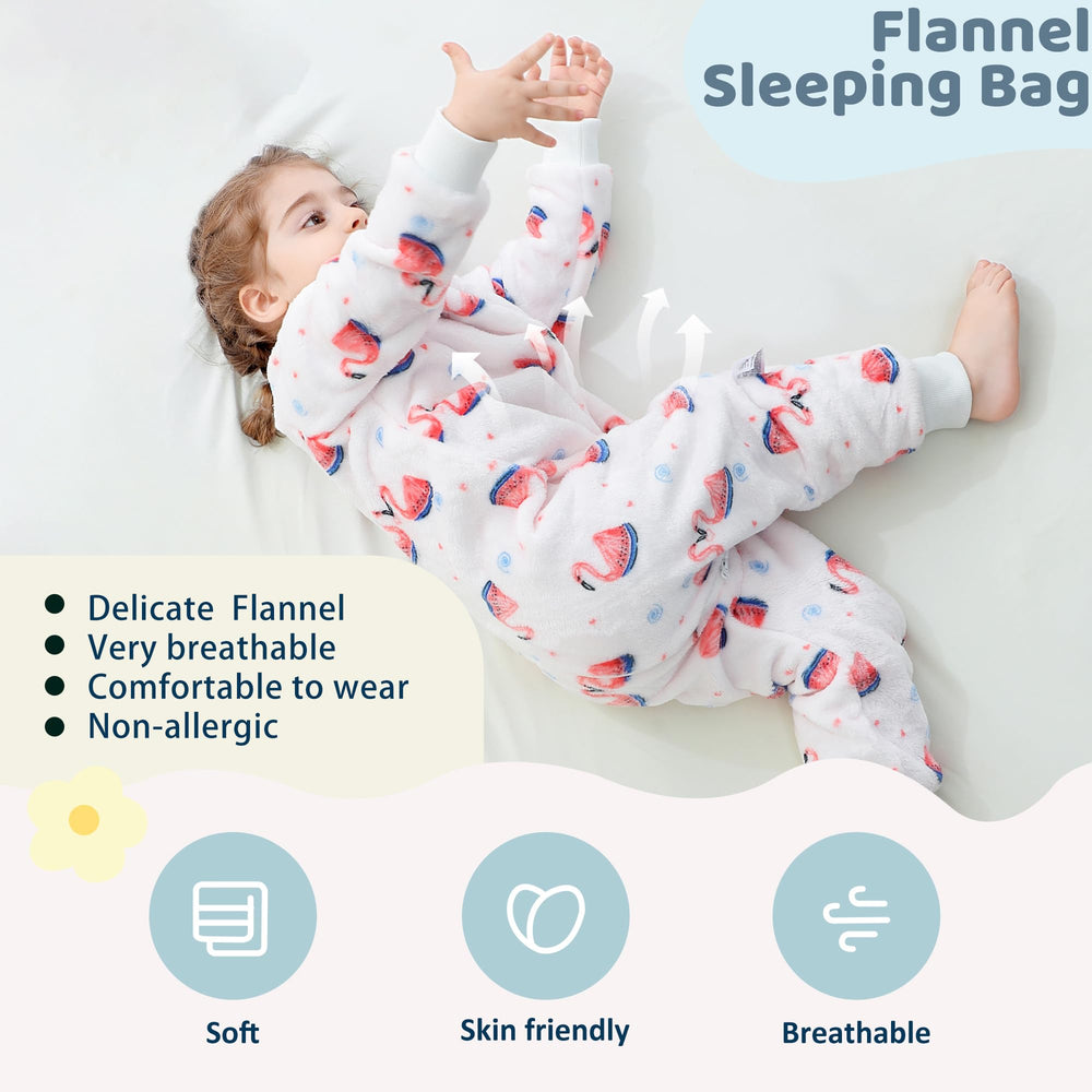 MICHLEY sleeping sack with three-way zipper helps easy diaper changes without waking baby.
