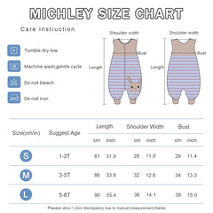MICHLEY toddler sleeping sack blue rabbit back view with breathable fabric for all-season comfort