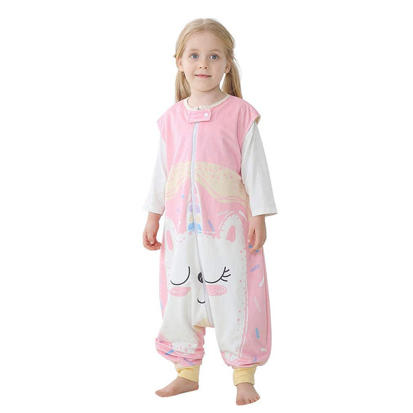 MICHLEY toddler sleeping sack with feet openings, pink unicorn design, promotes cozy nights