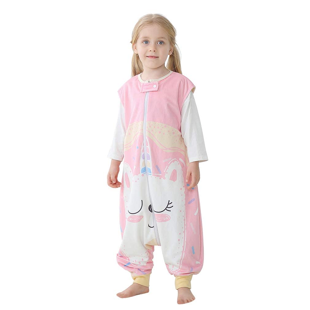 MICHLEY toddler sleeping sack with feet openings, pink unicorn design, promotes cozy nights