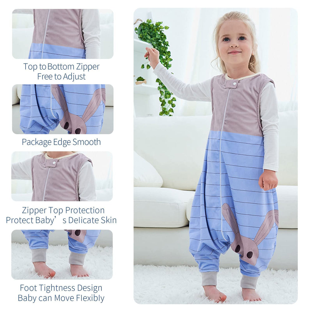 MICHLEY toddler sleeping sack with foot openings for easy movement during awake moments