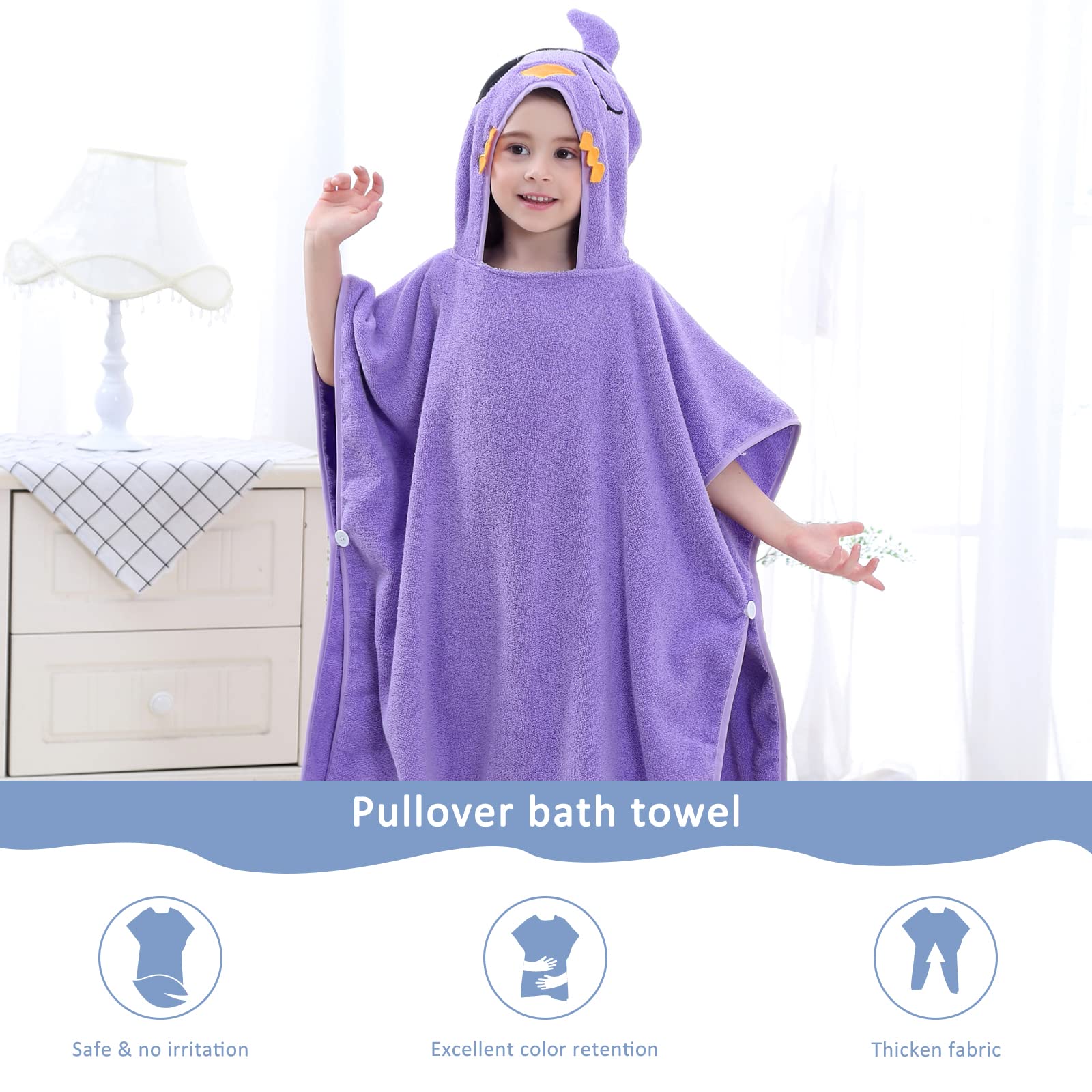 MICHLEY animal-design towel invites imaginative play while keeping little ones warm.