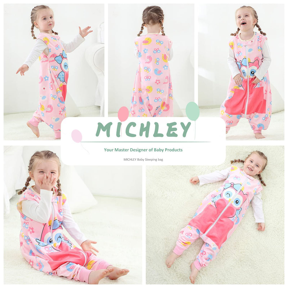 MICHLEY wearable blanket in 5-6T size for comfy sleep.