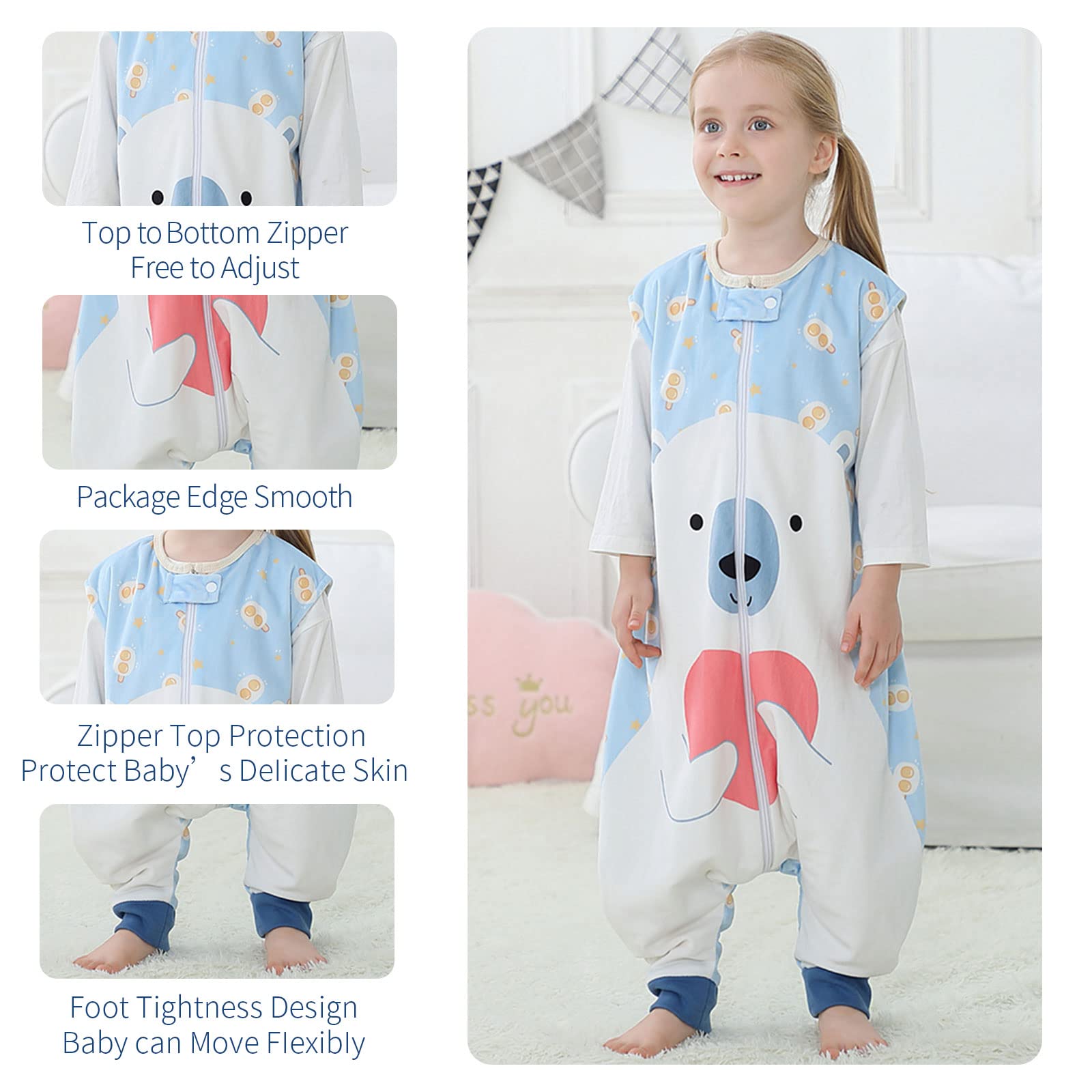 MICHLEY wearable blanket with 2-way zipper supports hands-free mobility
