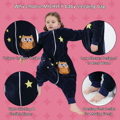 MICHLEY winter-warmth sleeping bag keeps baby snug in chilly evenings.